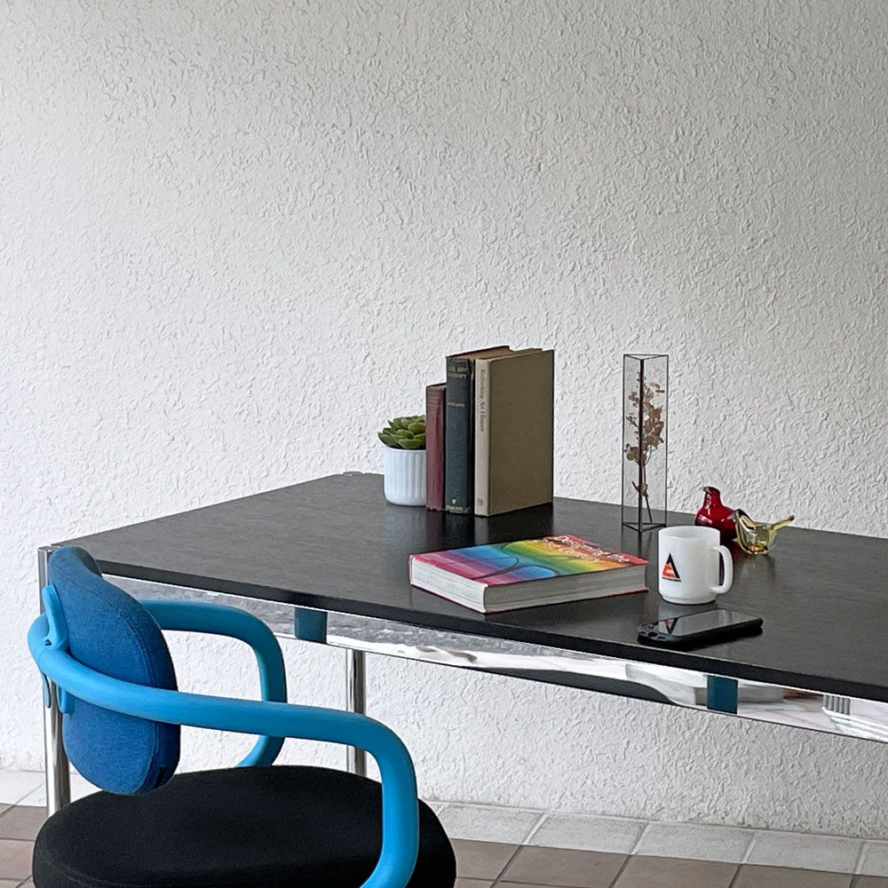 USMモジュラーファニチャー USM Haller USMハラーテーブル ワーキングデスク ダイニングテーブル オーク材 ブラック W150×D75×H74cm アジャスター ◇