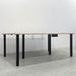 かなでもの KANADEMONO ザ・テーブル THE TABLE デスク ラバーウッド W180 x D120cm シンプルトレイ付き ブラックスチール 〓