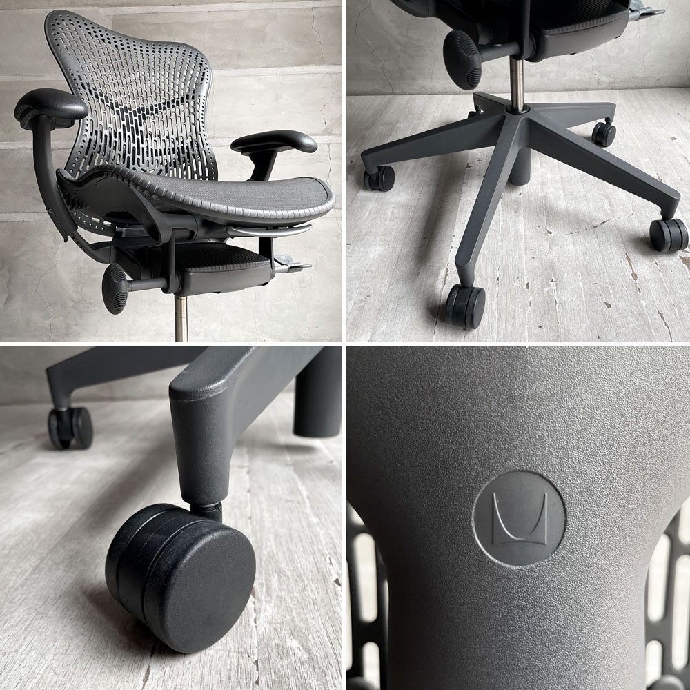 ハーマンミラー Herman Miller ミラ2チェア Mirra2 オフィスチェア デスクチェア ブラック×グラファイトカラー メッシュシート studio7.5♪