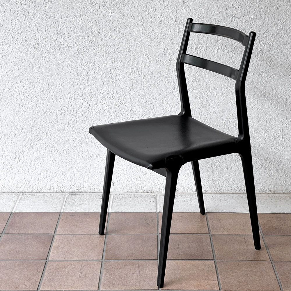天童木工 TENDO インパラチェア Impala Chair ダイニングチェア ブラック レザー 本革 佐々木敏光 ジャパニーズミッドセンチュリーモダン ◇