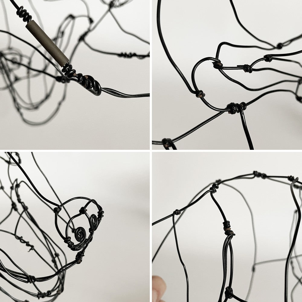 HAyU ワイヤーアート ラブラドール 犬 刻印付 ワイヤー 針金 フリーハンド ウォールアート オブジェ 小川学 現代作家 定価￥26,400- ■