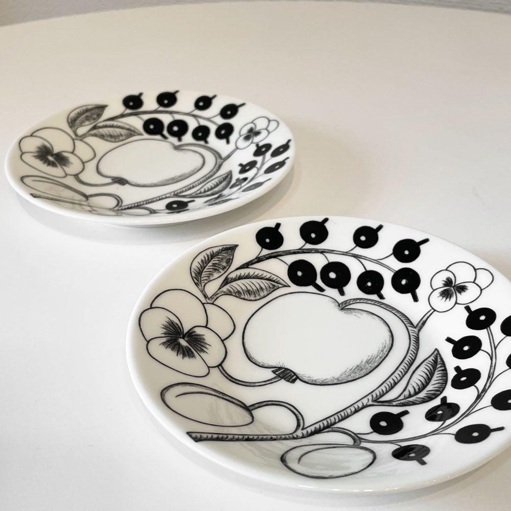 アラビア ARABIA パラティッシ PARATIISI プレート ブラック 14cm 旧ロゴ 2枚セット 北欧食器 ◎