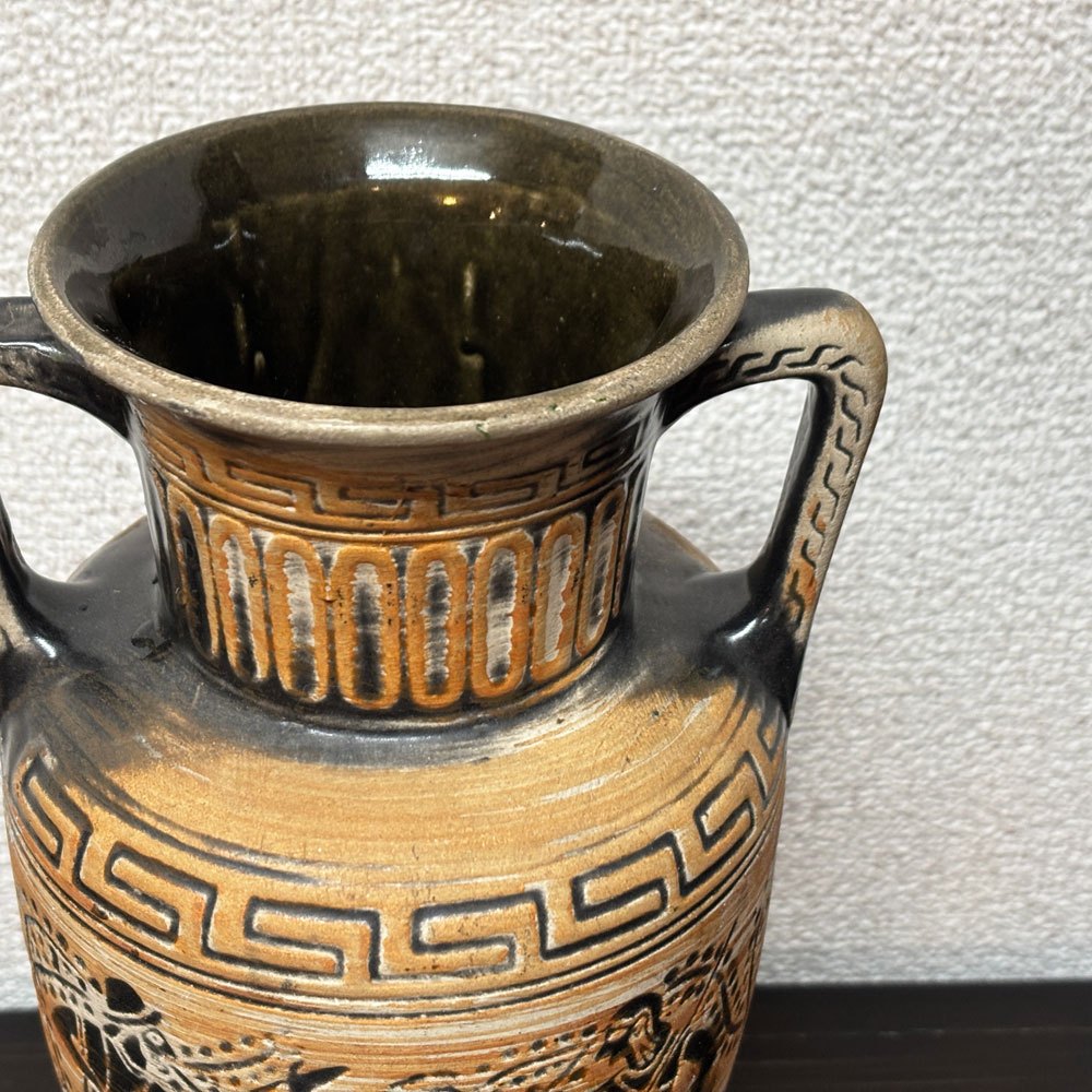 Bay Keramik ドイツビンテージ フラワーベース ギリシャモチーフ 花瓶 西ドイツ ◎