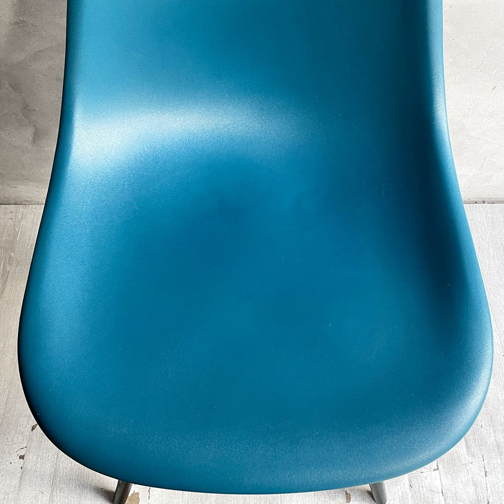 ハーマンミラー HermanMiller サイドシェルチェア ドゥエルレッグ DSW ピーコックブルー × エボニー ポリプロピレン製 イームズ ミッドセンチュリー 廃番色 ♪