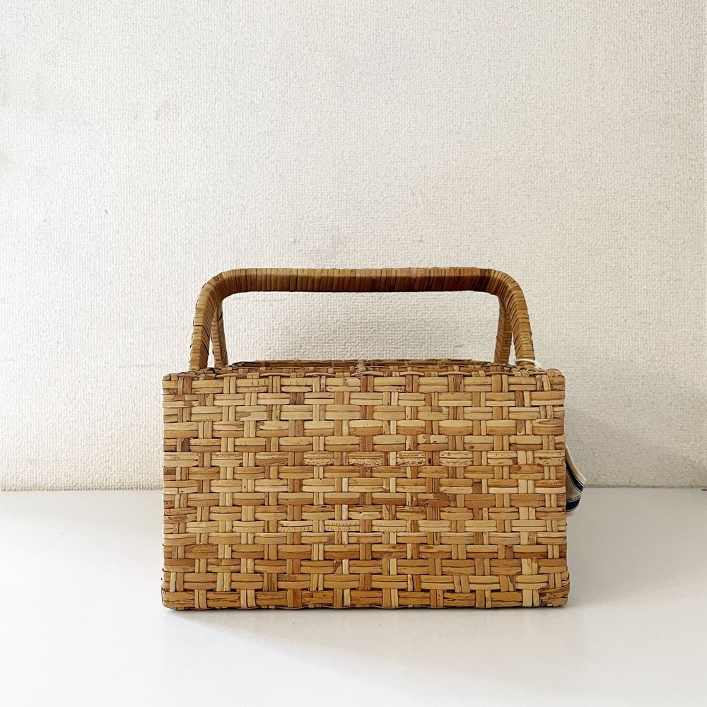 ラルフローレン Ralph Lauren ガーデン GARDEN ラタン製バスケット ボトルキャリー ハンドル＆仕切り付 35×26.5cm アメリカ 希少 ◎