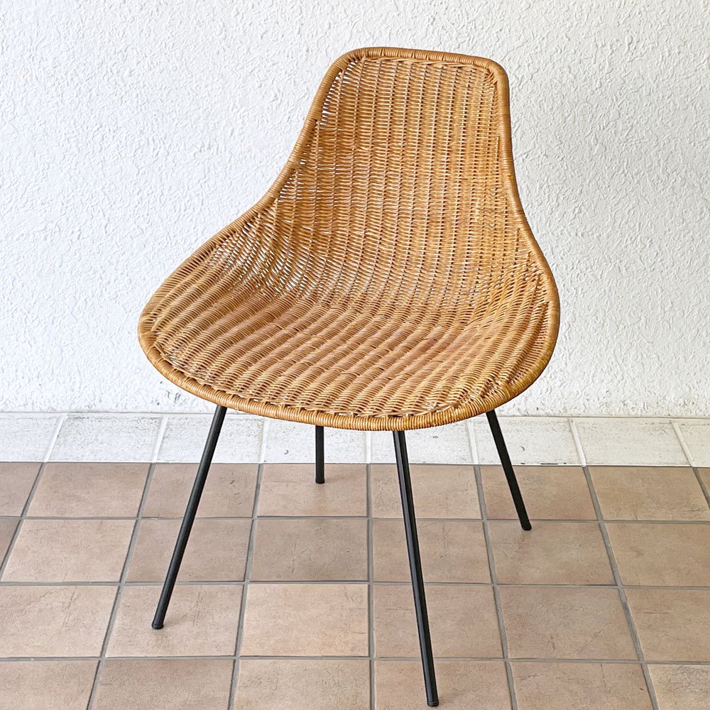 イデー IDEE バーバス チェア BARBAS CHAIR リビングチェア ダイニングチェア ラタン×アイアン アジアン リゾートスタイル B ◇