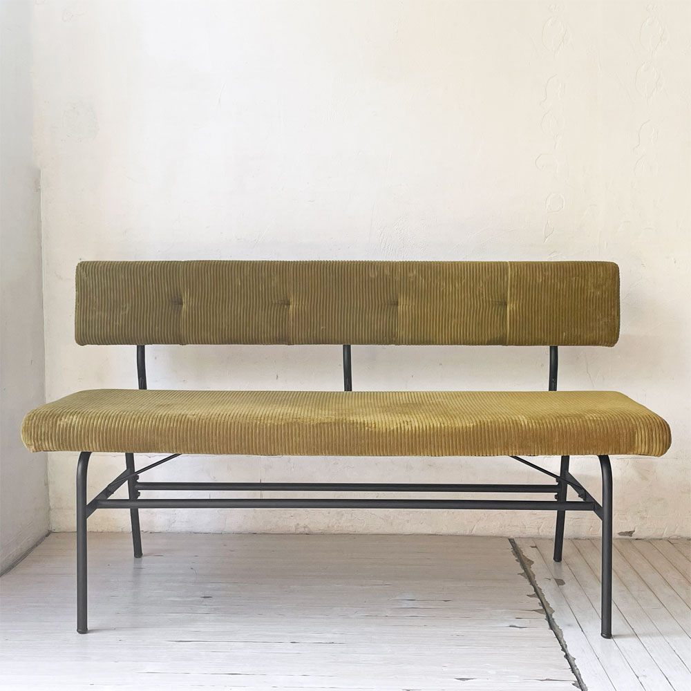 ジャーナルスタンダードファニチャー j.s.F パクストン ベンチ バックレスト PAXTON LD BENCH アンバーカラー コーデュロイ ★