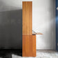 北欧ビンテージ Scandinavian Vintage チーク材 ライティングビューロー キャビネット ドロップダウンドア スライドドア 本棚 W87cm ■