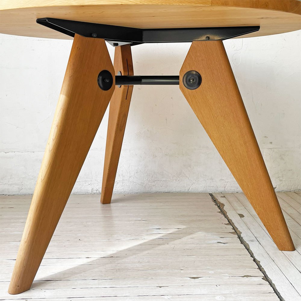 ヴィトラ vitra. ゲリドン Gueridon ダイニングテーブル ラウンド ナチュラルオーク 無垢材 Φ105cm ジャン・プルーヴェ 定価￥399,300- ★