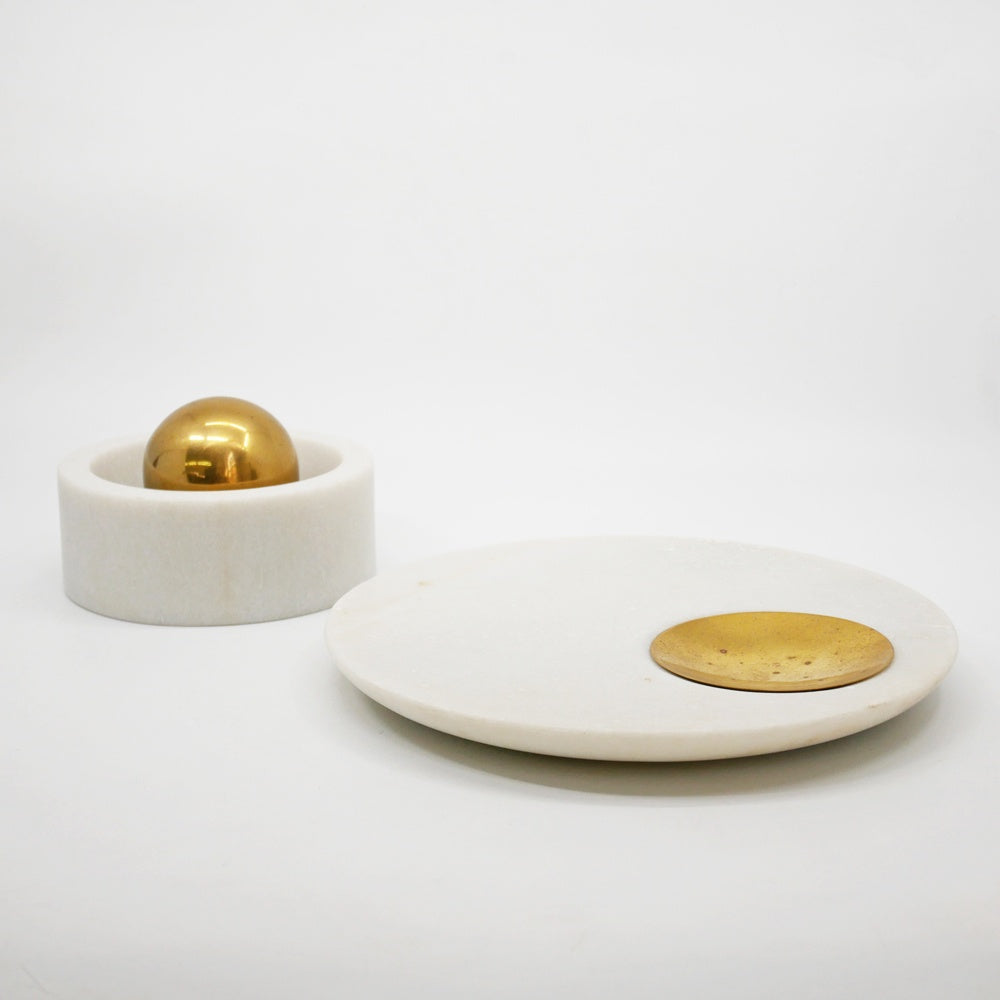 トムディクソン Tom Dixon ストーン サービングボード Stone Serving Board 大理石×真鍮 ブラスカラー 定価26,400円 ●