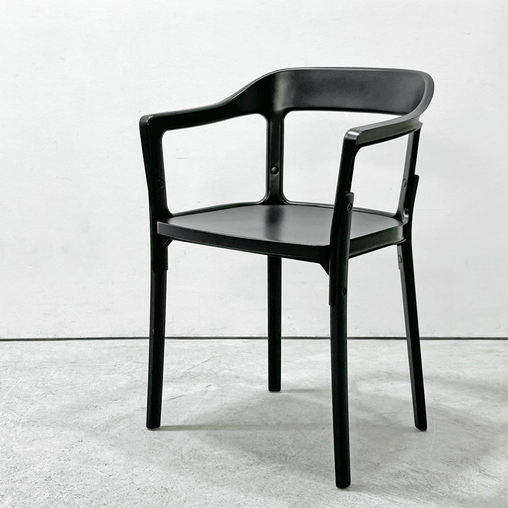 マジス Magis スティールウッドチェア Steelwood Chair アームチェア ブラック × ブラック ビーチ ロナン＆エルワン・ブルレック イタリア ●