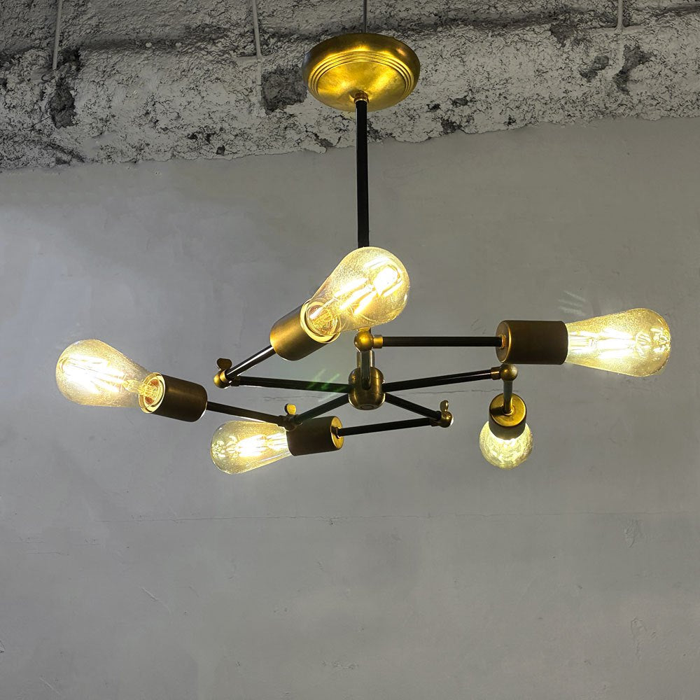 アクメファニチャー ACME Furniture ソリッドブラスランプ 5アーム SOLID BRASS LAMP 5ARM ブラックアーム 真鍮 ミッドセンチュリー 定価￥143.000- ★