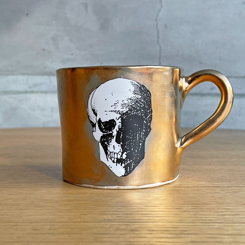 クーンケラミック Kuhn Keramik スカル 髑髏 コーヒーカップ マグカップ ALICE medium coffee cup ゴールドコーティング 金メッキ ドイツ 希少 ♪