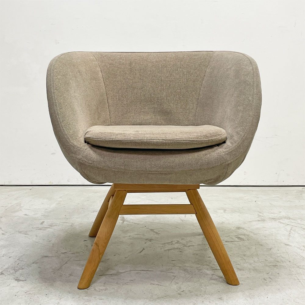 モモナチュラル Momo Natural モールドラウンドチェア MOLD ROUND M-ROUND CHAIR SO ダイニングチェア アルダー材 カバーリング 回転式 定価￥45,000- A ●