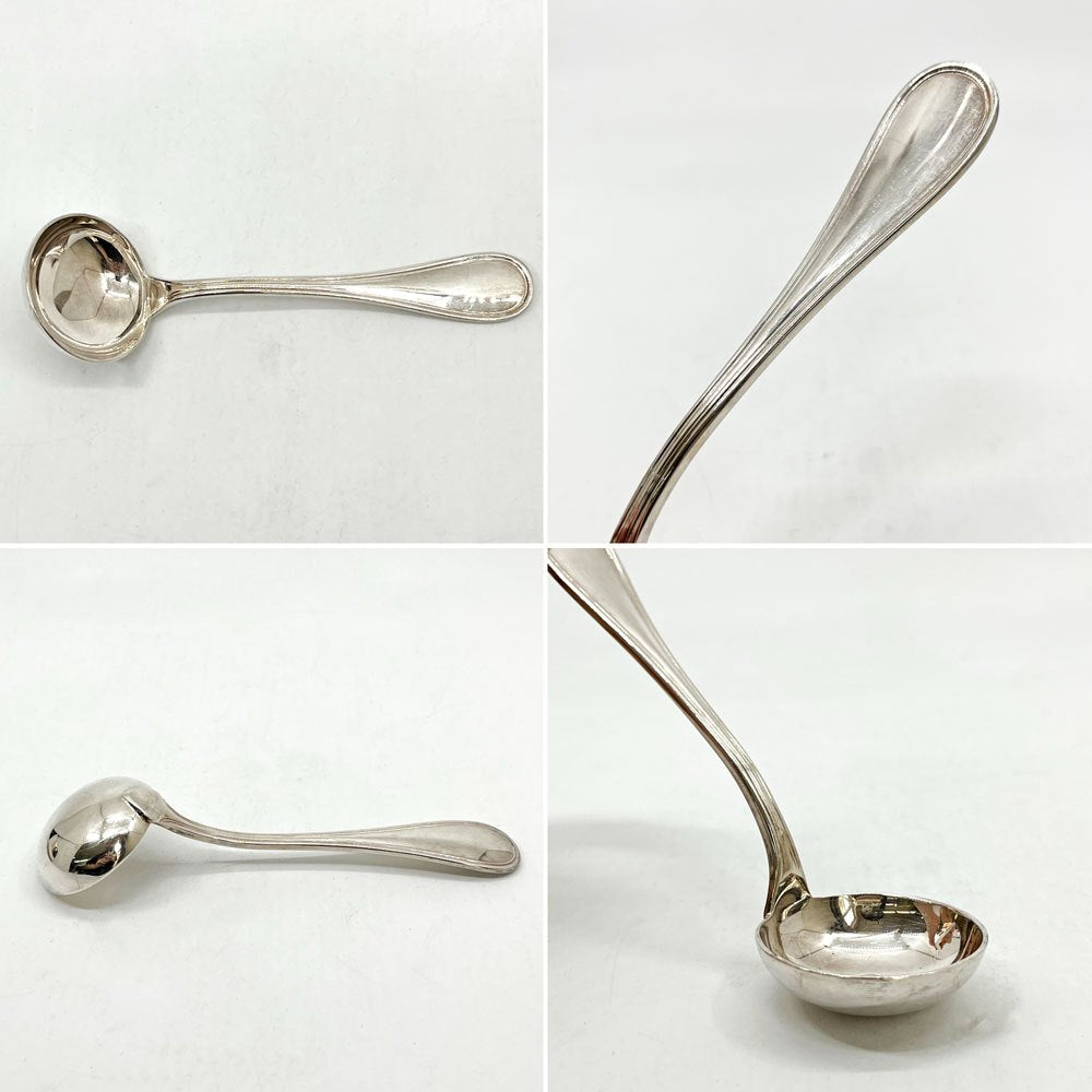 クリストフル CHRISTOFLE アルビ ALBI シュガーレードル＆ボウル セット カトラリー 銀メッキ 銀食器 王室御用達 フランス 箱付 ●