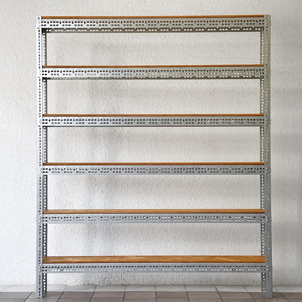リオン LYON アングルシェルフ SLOTTED ANGLE SHELF オープンシェルフ 6段 インダストリアル P.F.S取扱い セミオーダーサイズ ◇