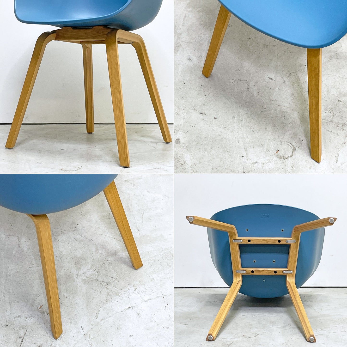 ヘイ HAY アバウト ア チェア ABOUT A CHAIR AAC22 アームチェア ダイニングチェア アズールブルー 木製脚 ヒー・ウェリング 北欧モダン デンマーク ●