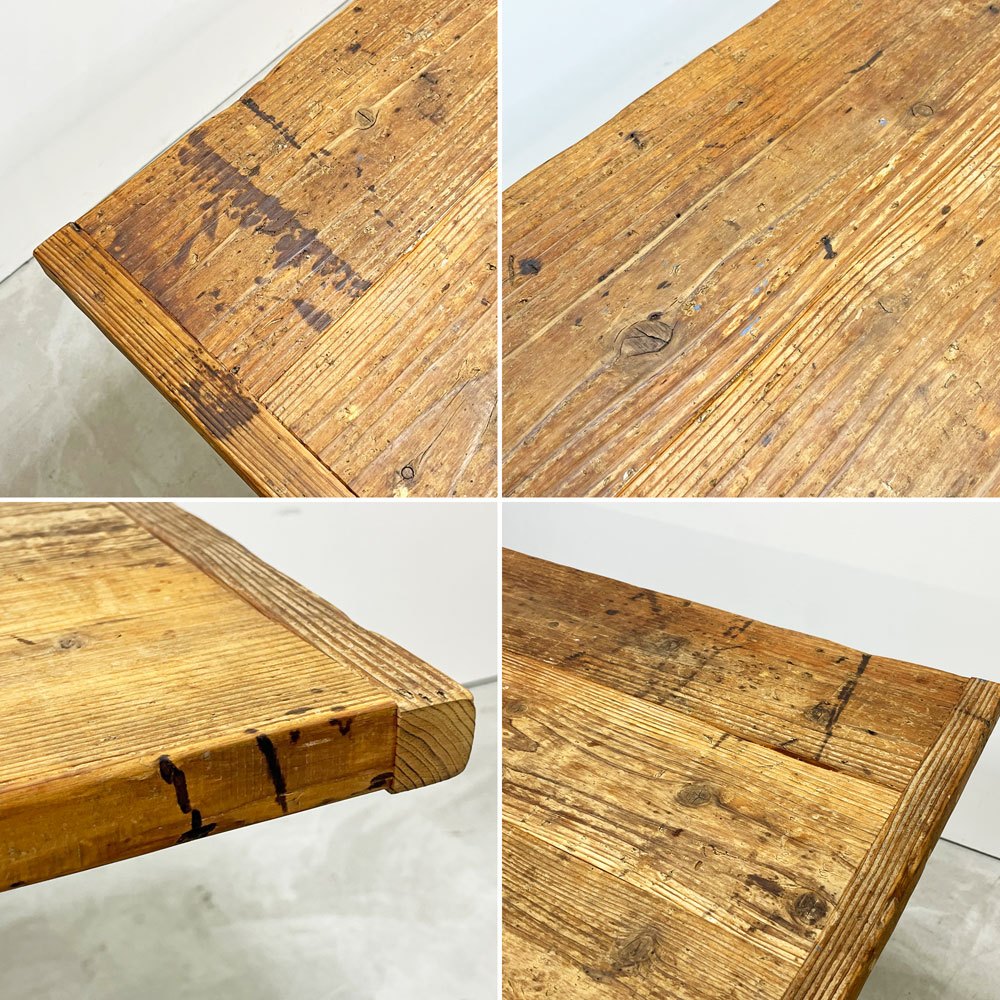 杉山製作所 ファクト L ワークテーブル FACT L WORK TABLE ダイニングテーブル W140cm 杉古材 アイアン インダストリアルデザイン ●