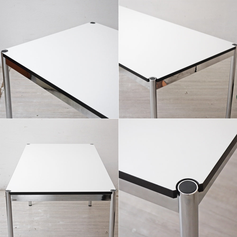 USMモジュラーファニチャー USM Haller USMハラーテーブル ワーキングデスク ダイニングテーブル W150×D75×H74cm アジャスター パールグレーラミネート(ホワイト) 高さ調整機能付 C ●