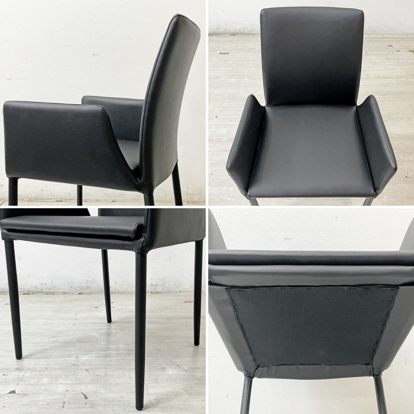 アビタスタイル AbitaStyle アマンダ Amanda アームチェア ダイニングチェア リサイクルレザー モダンデザイン A ●