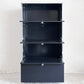 ユーエスエムハラー USM Haller モジュラーファニチャー Modular Furniture 1列4段 キャビネット シェルフ グラファイトブラック 旧型取っ手 スイス ■