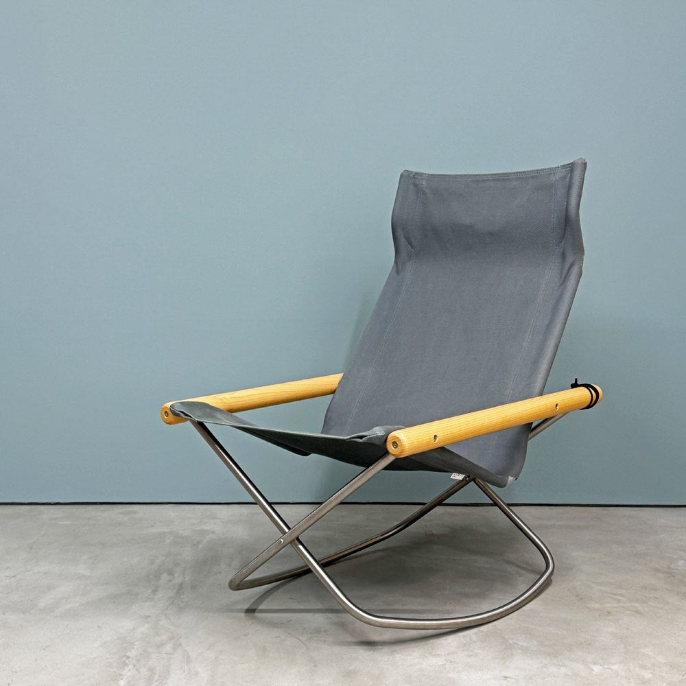 ニーチェアX NY chair X フォールディングチェア ロッキング 折り畳み ナチュラル×グレー MoMA 藤栄 新居 猛 ◎