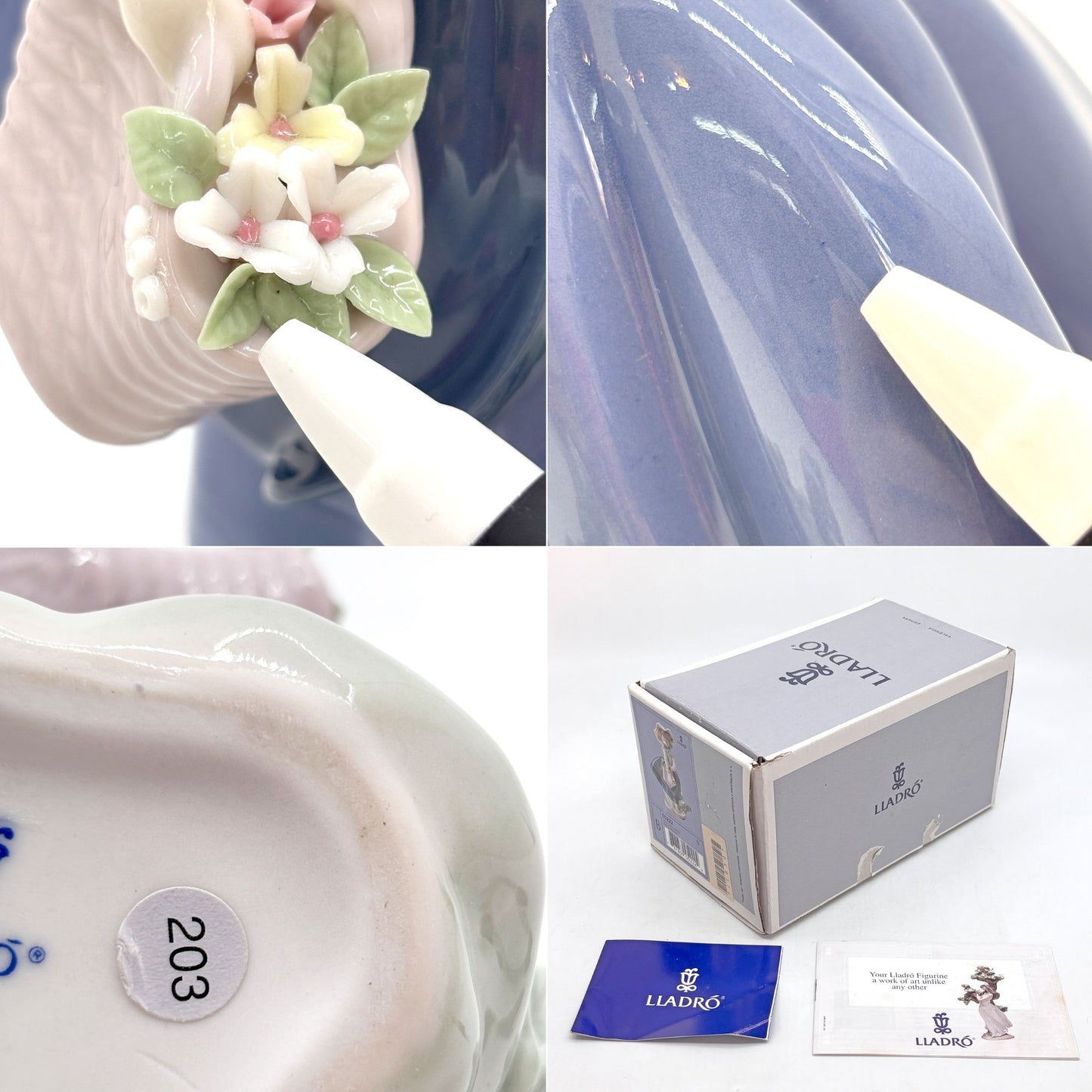 リヤドロ LLADRO きれいな花ばかり Pretty Pickings 陶器人形 置物 オブジェ 箱付き スペイン ●