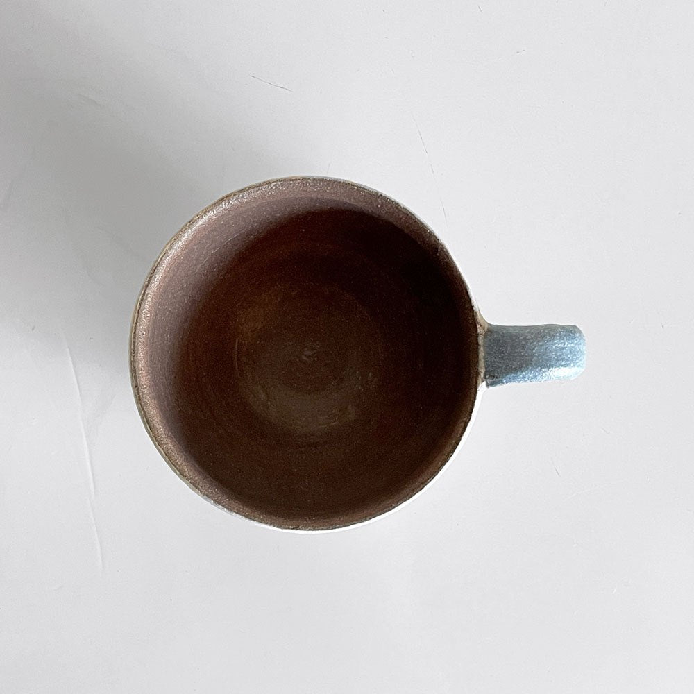 すずきまこと マグカップ 鳥と花柄 陶器 Φ9.5×H6 現代作家 ■