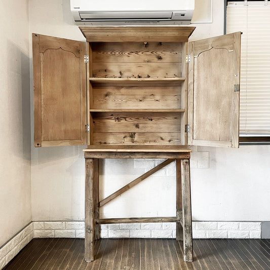 UKビンテージ Vintage オールドパイン 木製キャビネット 収納棚 H186cm カントリースタイル krank marcello購入品 ◎