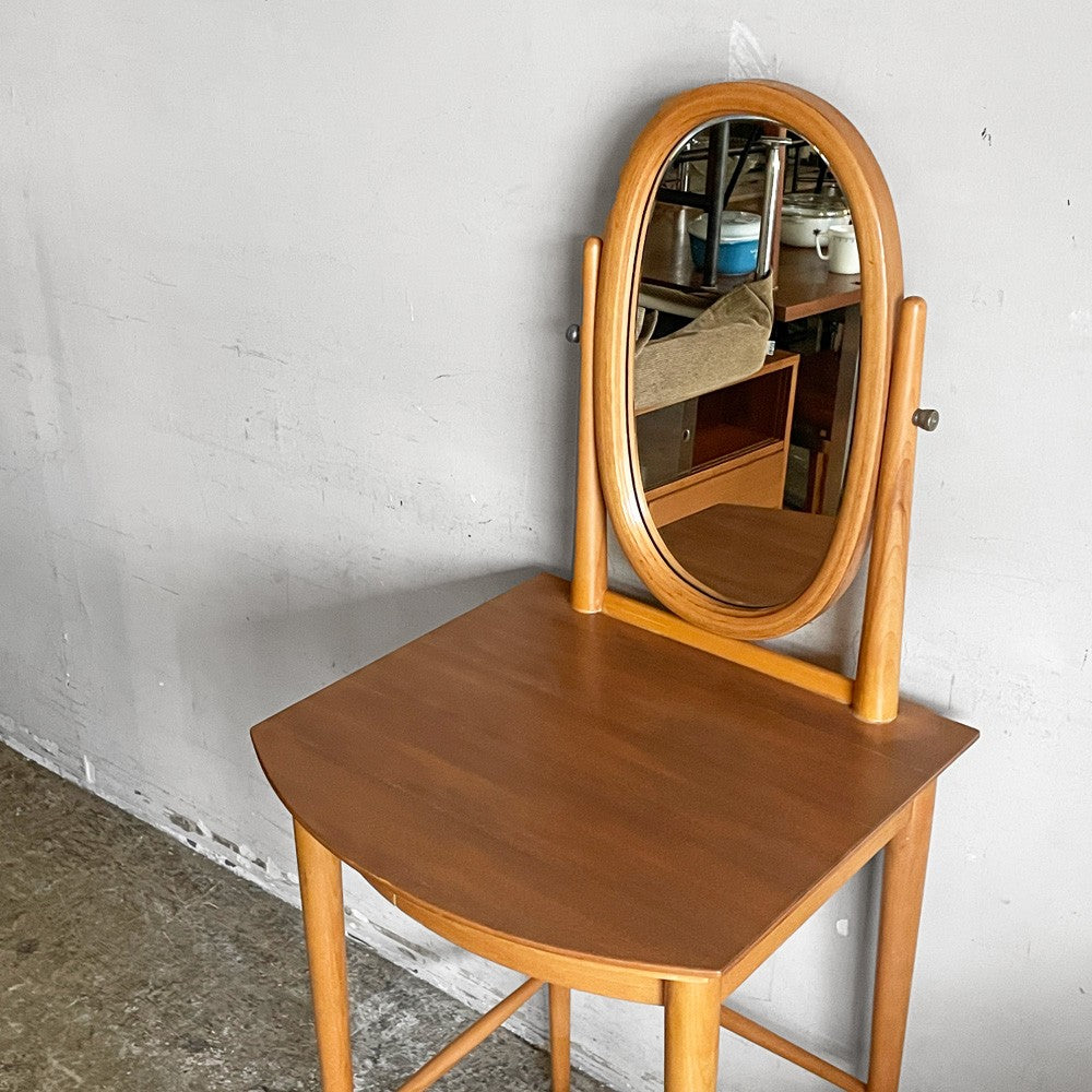 ビンテージ Vintage ドレッサー 鏡台 ドレッシングチェスト ビーチ材 抽斗2杯 ナチュラルテイスト W51×H123cm ナチュラル ■