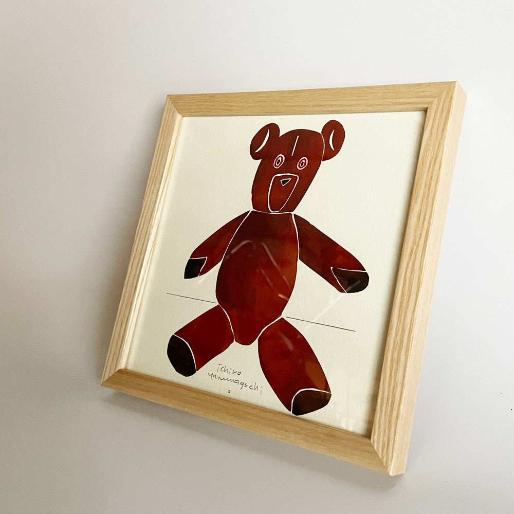 イデー IDEE クマ-ブラウン kuma-brown アート ポスター ジクレー印刷 額装品 山口一郎  ■
