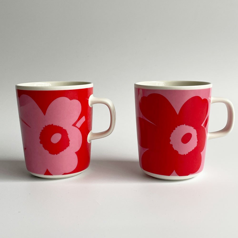 マリメッコ marimekko ウニッコ UNIKKO マグカップ 70周年記念 ピンク 赤 ペアマグ 250ml 北欧雑貨 ♪