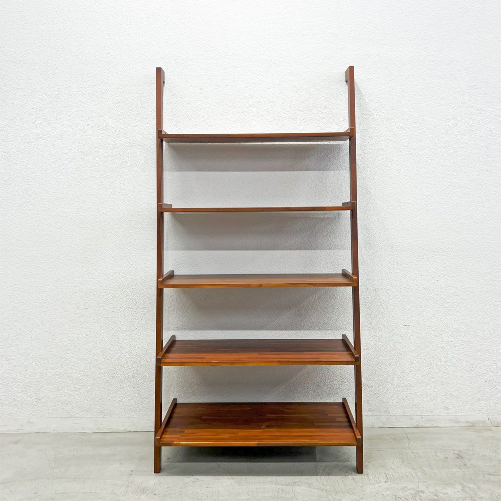 スキャンティーク SCANTEAK Ladder ラダーブックシェルフ オープンシェルフ チーク材 W89cm 〓