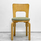 アルテック artek チェア66 CHAIR66 ダイニングチェア ナチュラルラッカー バーチ材 ファブリックシート アルヴァ・アアルト フィンランド 北欧家具 ビンテージ A ●