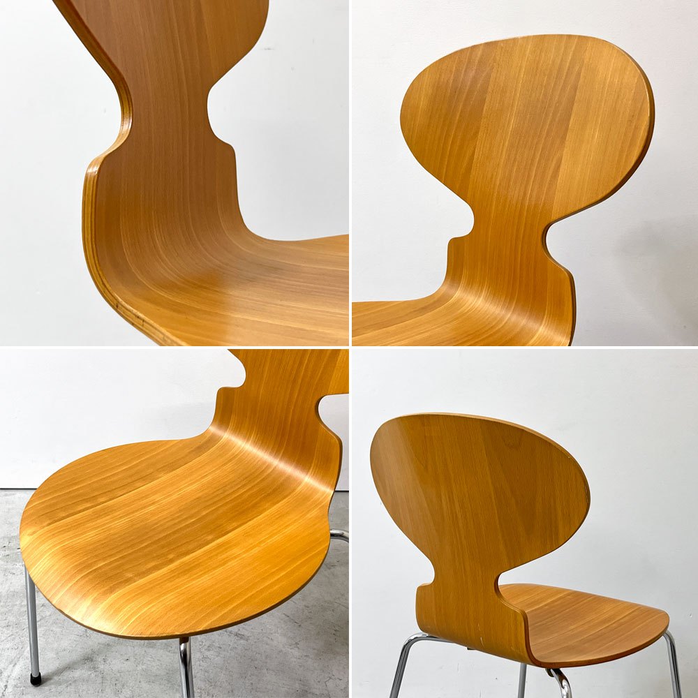 フリッツハンセン Fritz Hansen 3101 アリンコチェア アントチェア 4本脚 ナチュラルビーチ ラッカー仕上げ フェルトグライズ アルネ・ヤコブセン D ●