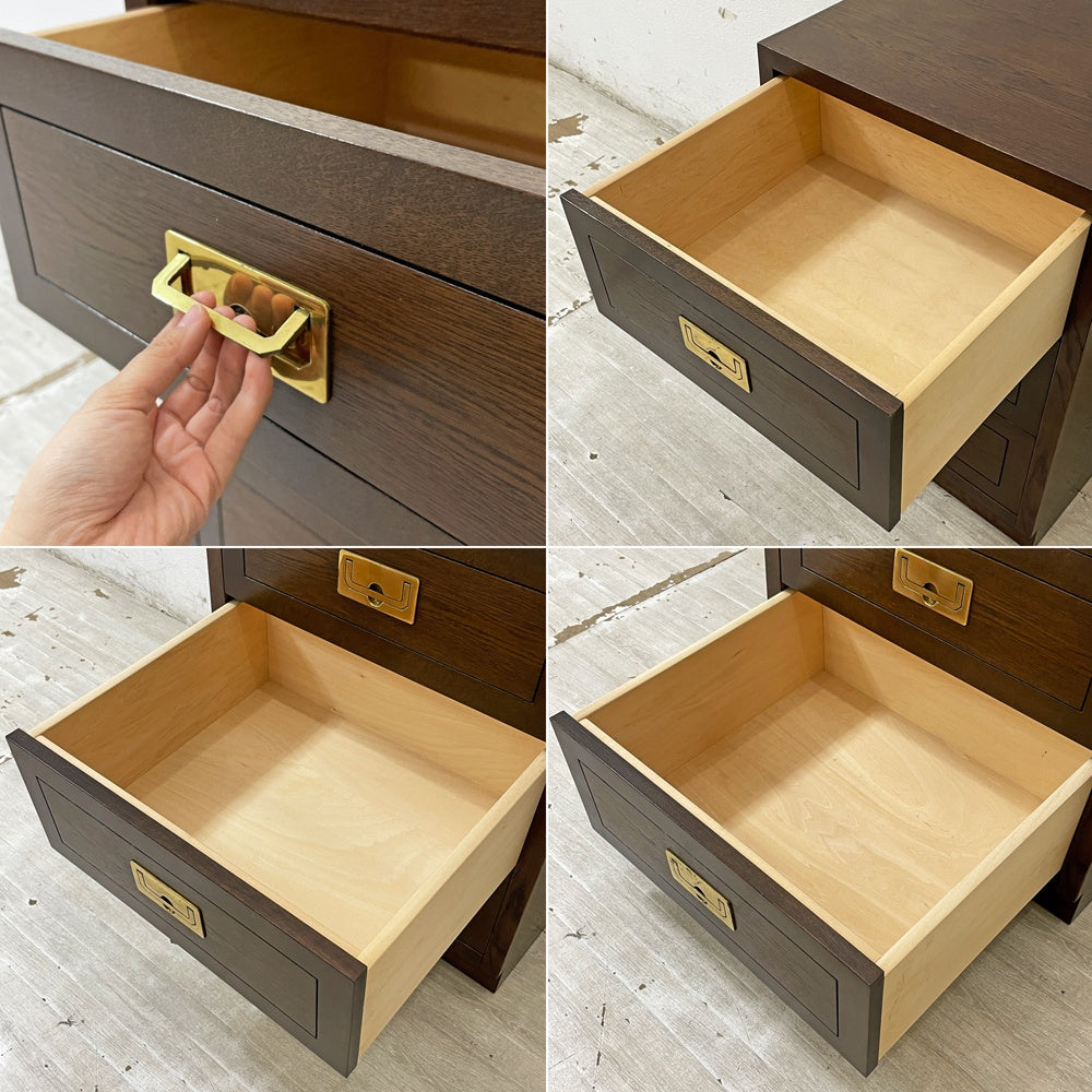 カリモク karimoku ドマーニ domani モーガントン Morganton サイドチェスト サイドテーブル ナイトテーブル 3ドロワー ヒッコリーブラウン ●