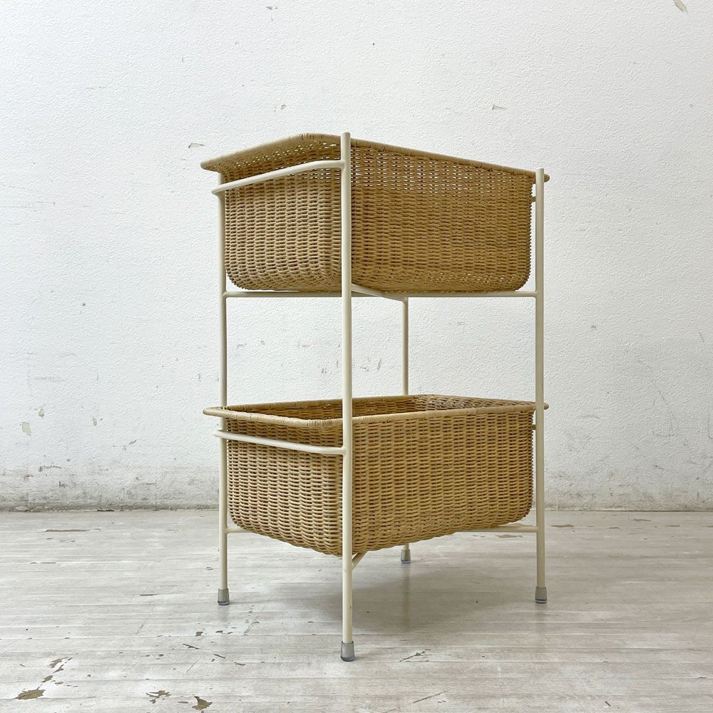 イデー IDEE ワラビー WALLABY バスケットスタンド BASKET STAND ラタン スチール ホワイト ●