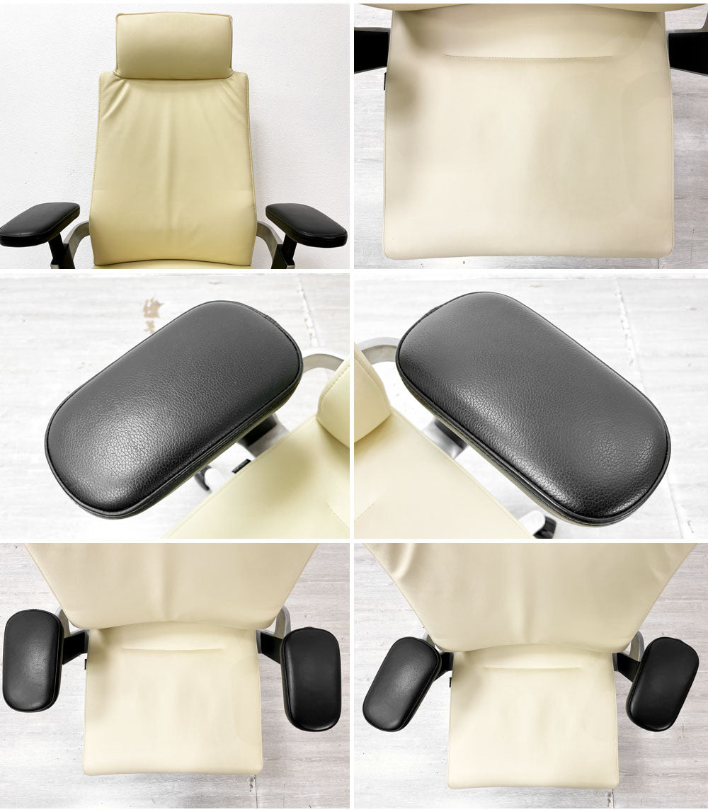 ウィルクハーン Wilkhahn オン チェア ON Chair ハイバック アームチェア 総本革 ヘッドレスト付 オフィスチェア ●