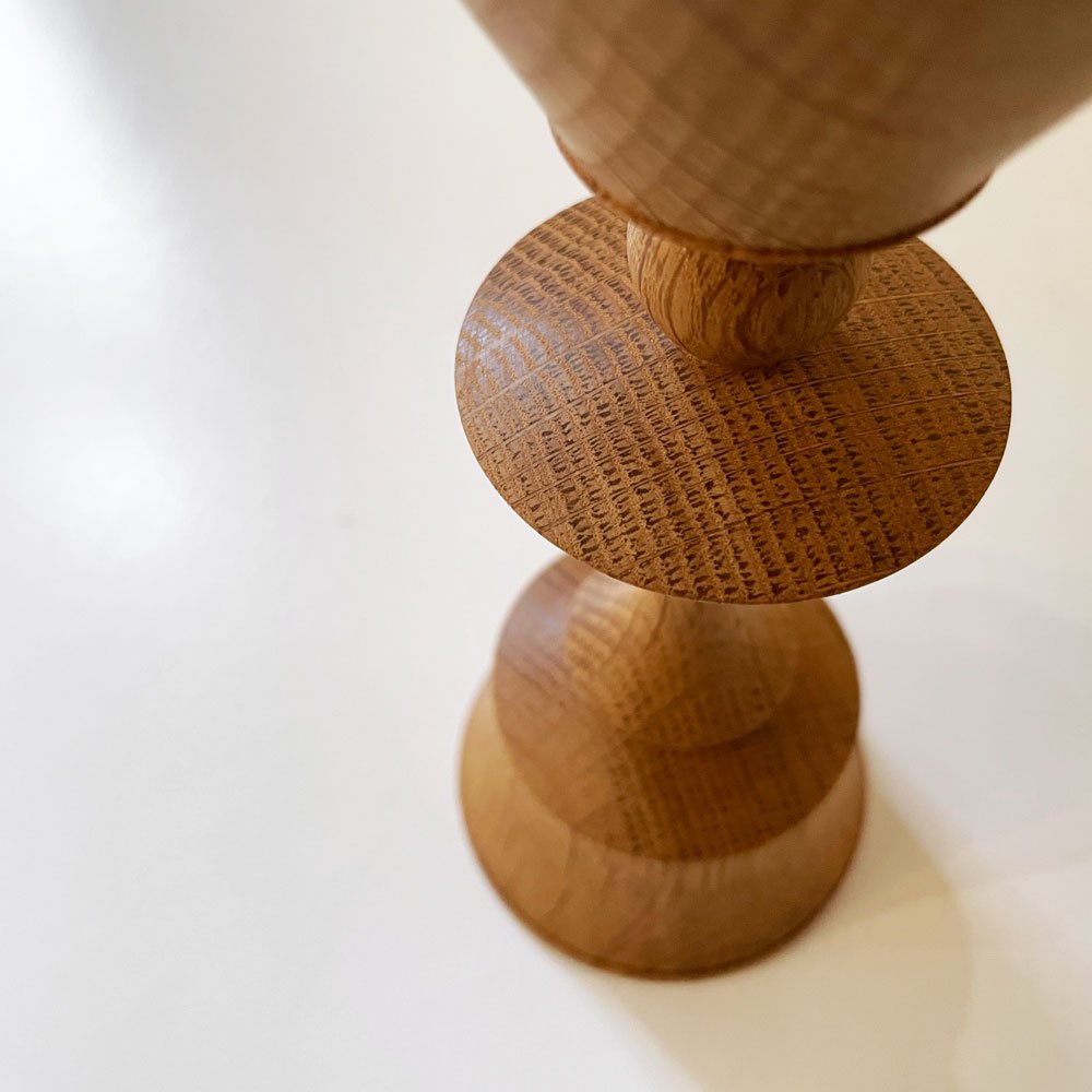 市川岳人 Takehito Ichikawa 燭台 飾台 オーク材 H17.5cm 木工作家 現代作家 B ◎