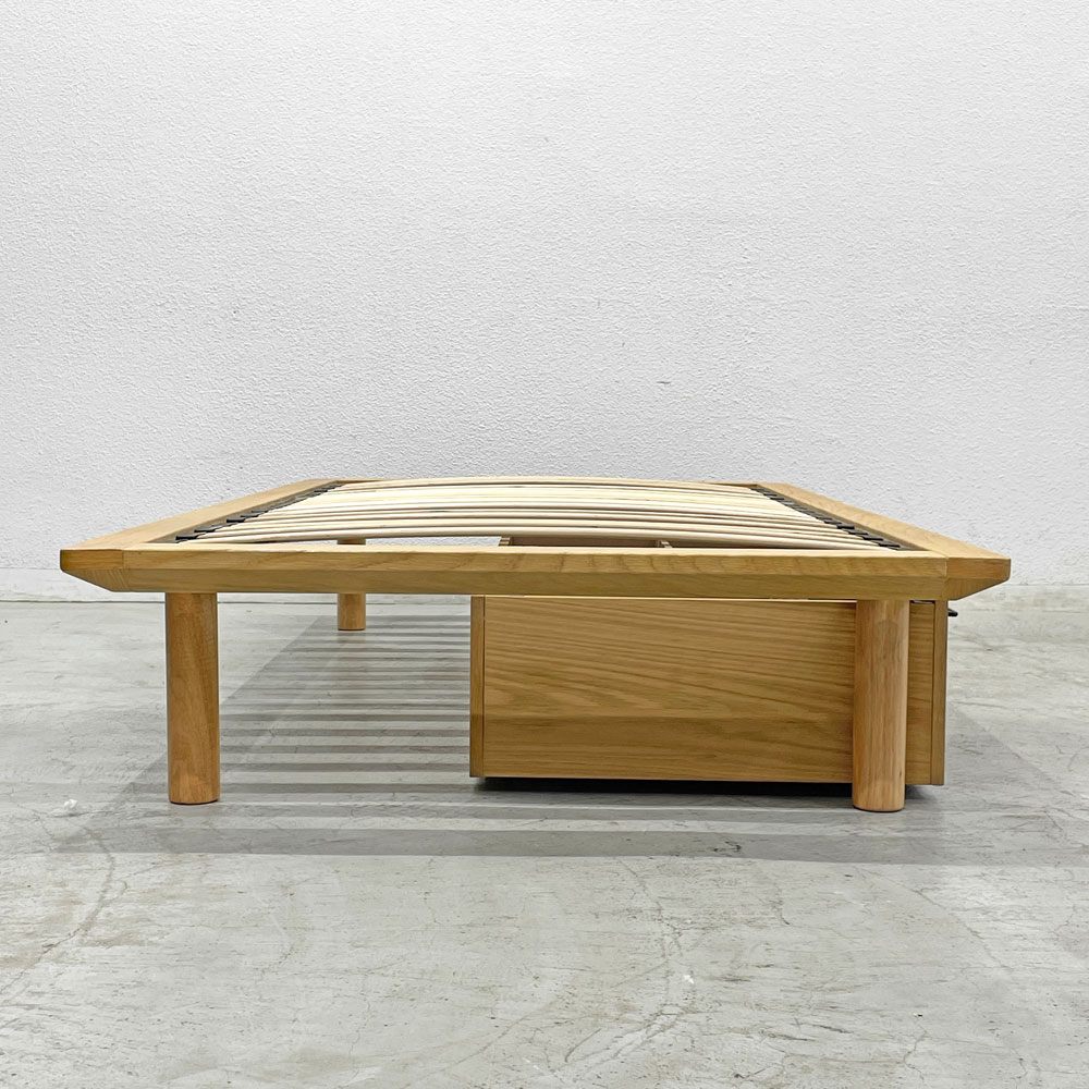 無印良品 MUJI 木製ベッドフレーム オーク材 シングル ベッド下収納 2ドロワー ナチュラルカラー 〓