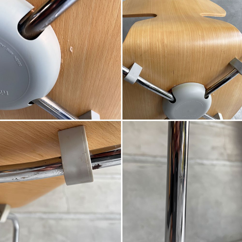 フリッツハンセン Fritz Hansen 3101 アントチェア 4本脚 ナチュラルビーチ材 ラッカー仕上げ アルネ・ヤコブセン 北欧家具 B ♪