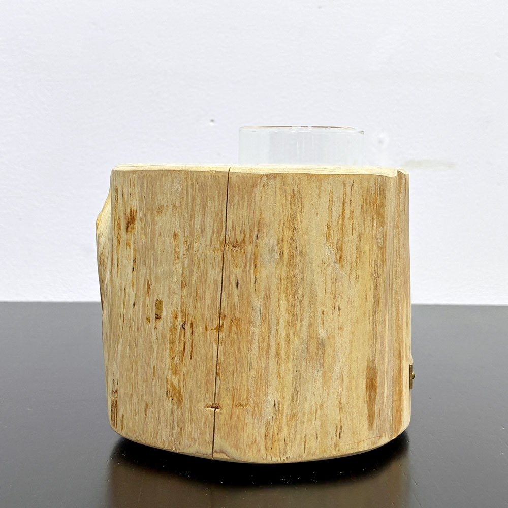 カルデサック Cul de Sac-JAPON 青森ヒバ フラワーベース 小丸太 SMALL LOG クリアベース アロマディフューザー ●
