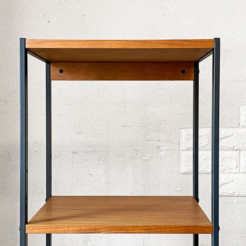 ジョージズ GEORGE'S アンセム anthem スリムラック 4段 ウォールナット材×スチール W35 x H100cm インダストリアル 定価￥17,800- ◎