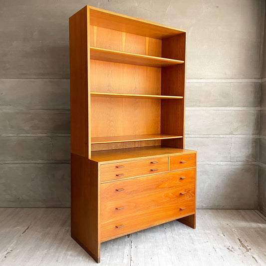 RY モブラー RY Mobler システムボード RY16＋RY5 キャビネットチェスト＋ブックシェルフ オープンシェルフ チークｘオーク材 ハンス・J・ウェグナー デンマーク 北欧ビンテージ 上下分割可♪