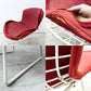 ノル Knoll 420 サイドチェア ワイヤーチェア ダイニングチェア ホワイト × レッド ファブリック フルカバー仕様 ハリー・ベルトイア ミッドセンチュリー ビンテージ ●