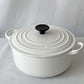 ルクルーゼ LE CREUSET ココットロンド 両手鍋 20cm ホワイト 鋳鉄 ホーロー 琺瑯 フランス ◇