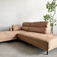 リラックスフォーム RELAX FORM ディオラ DIOLA カウチソファ ダブルシェーズ 3人掛け ミルキーベージュ W245cm プライムレザーテックス 関家具 〓