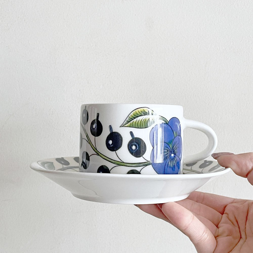 アラビア ARABIA パラティッシ PARATIISI ティーカップ&ソーサー ブルー&イエロー ビルガー・カイピアイネン Birger Kaipiainen フィンランド 北欧食器 B ■