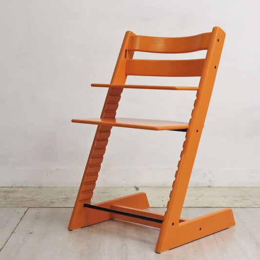 ストッケ STOKKE トリップトラップ TRIPP TRAPP ベビーチェア キッズチェア オレンジ S/N4～ ノルウェー 北欧家具 ●