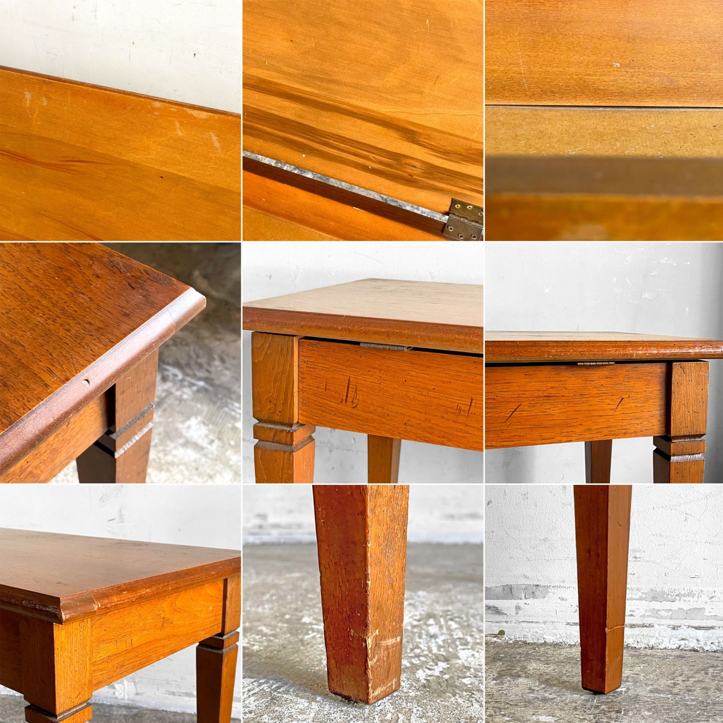 ビンテージ vintage 木製テーブルベンチ 天板収納付き W76.5cm ■